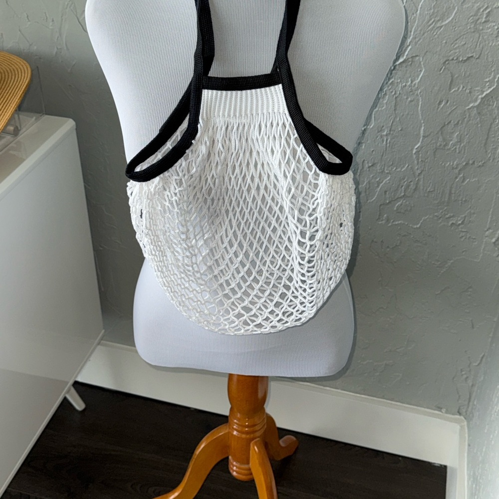 CHANEL No 5 White Crocheted Tote Bag